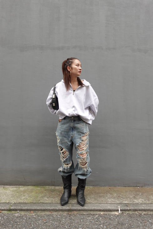 オーバークラッシュデニム